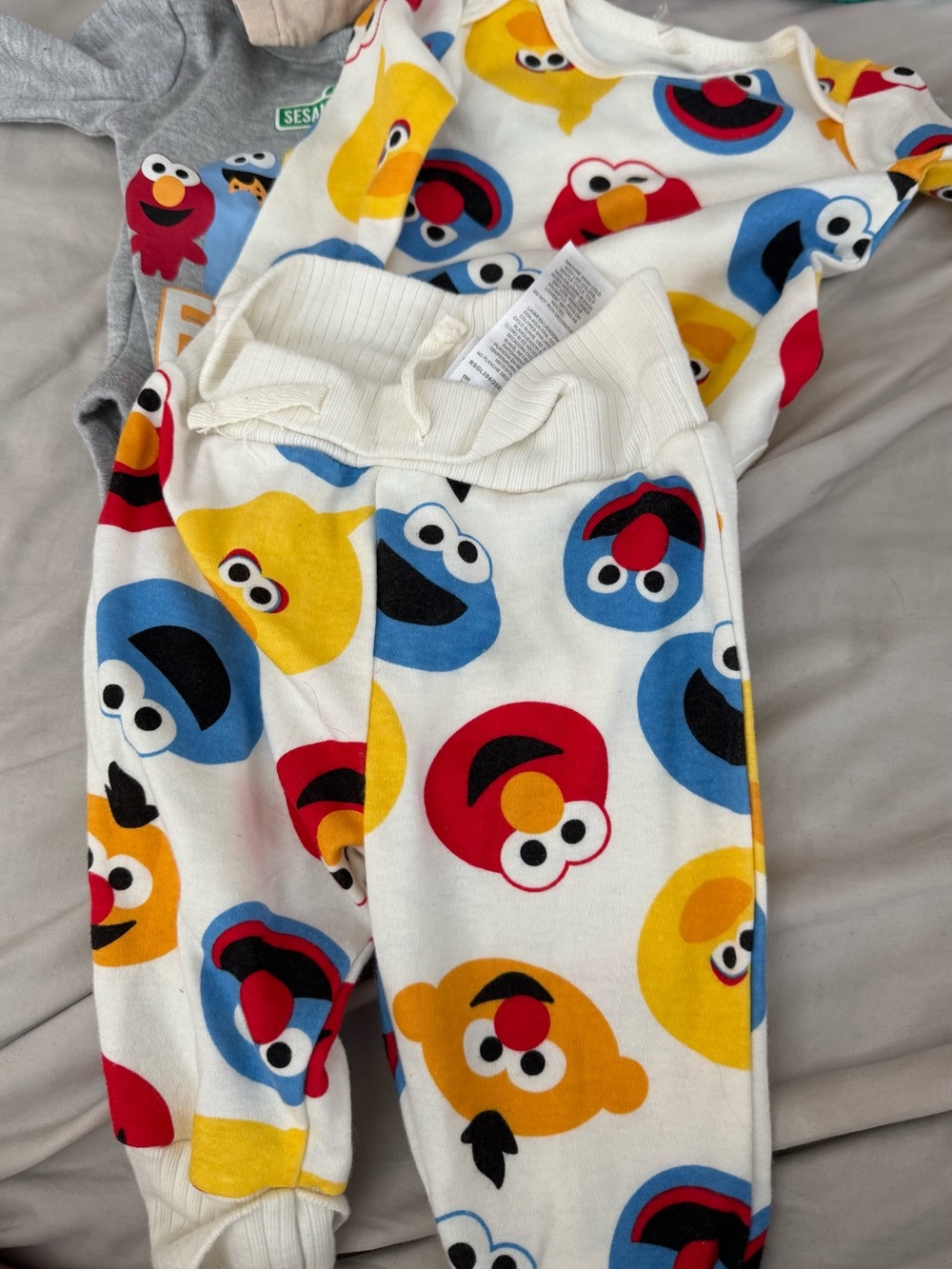 Sesame Street White Multicolor Character Joggers